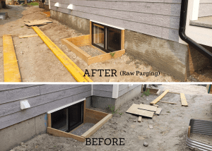 parging on foundation
